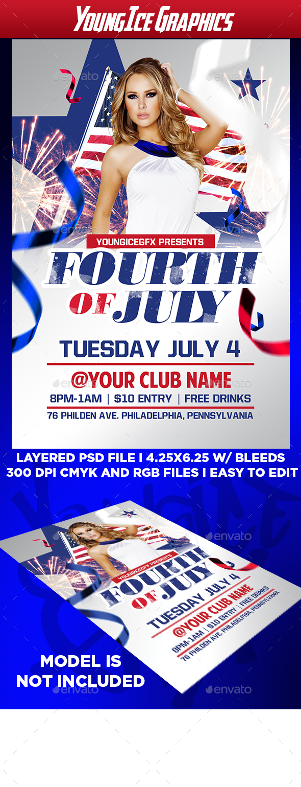 Fourth of July Flyer Template by YOUNGICEGFX GraphicRiver